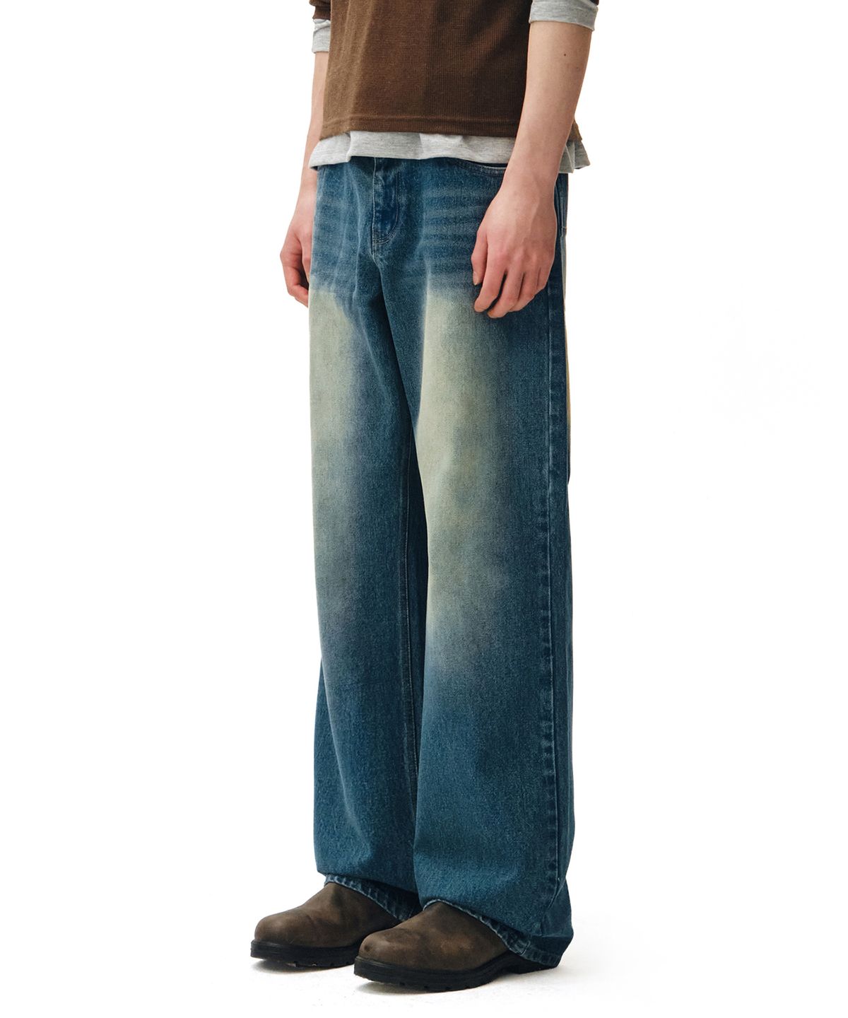 데케트(DECET) Mid Rise Wide Jeans DCPT027GNBlue