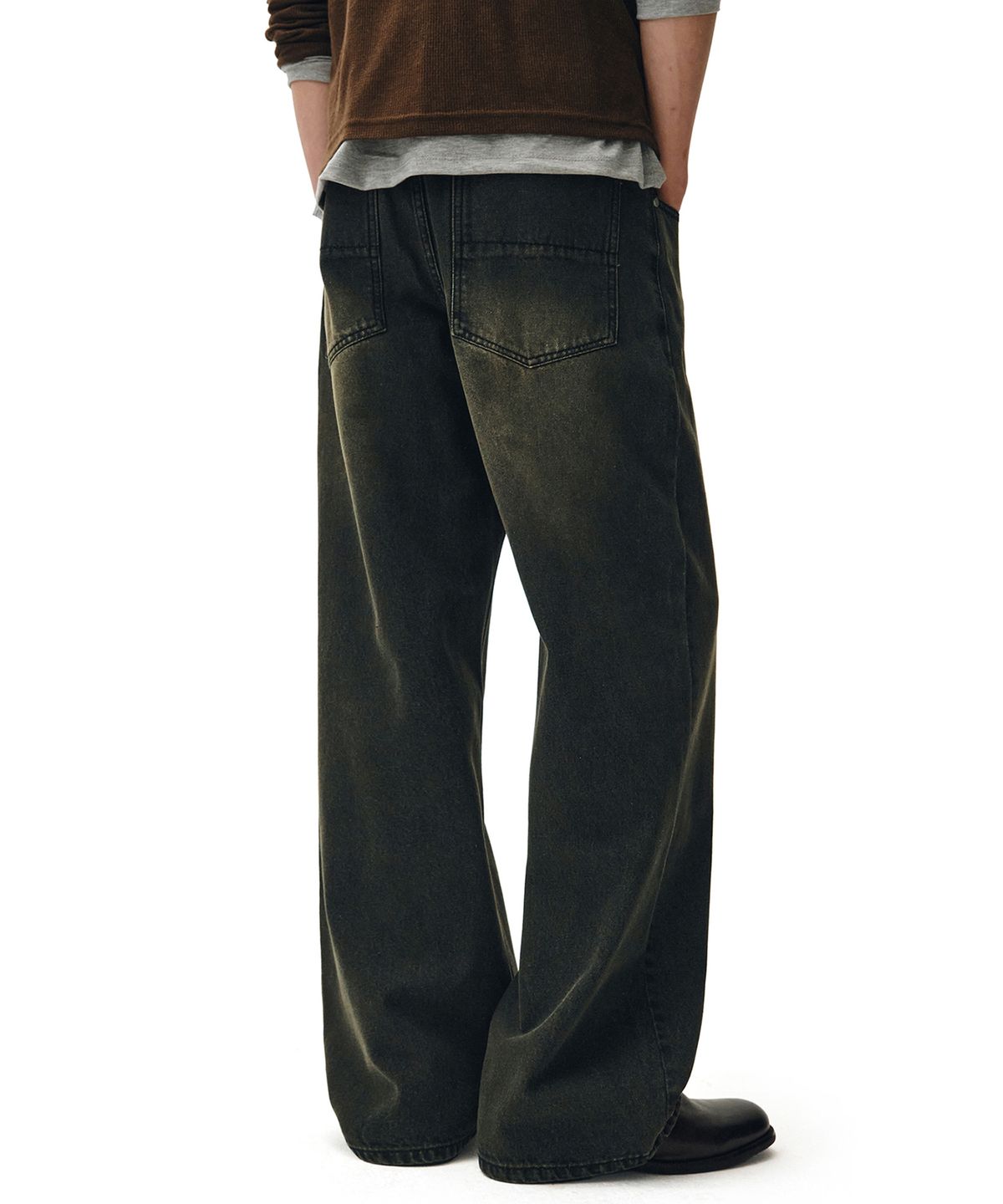 데케트(DECET) Mid Rise Wide Jeans DCPT027GNBlack