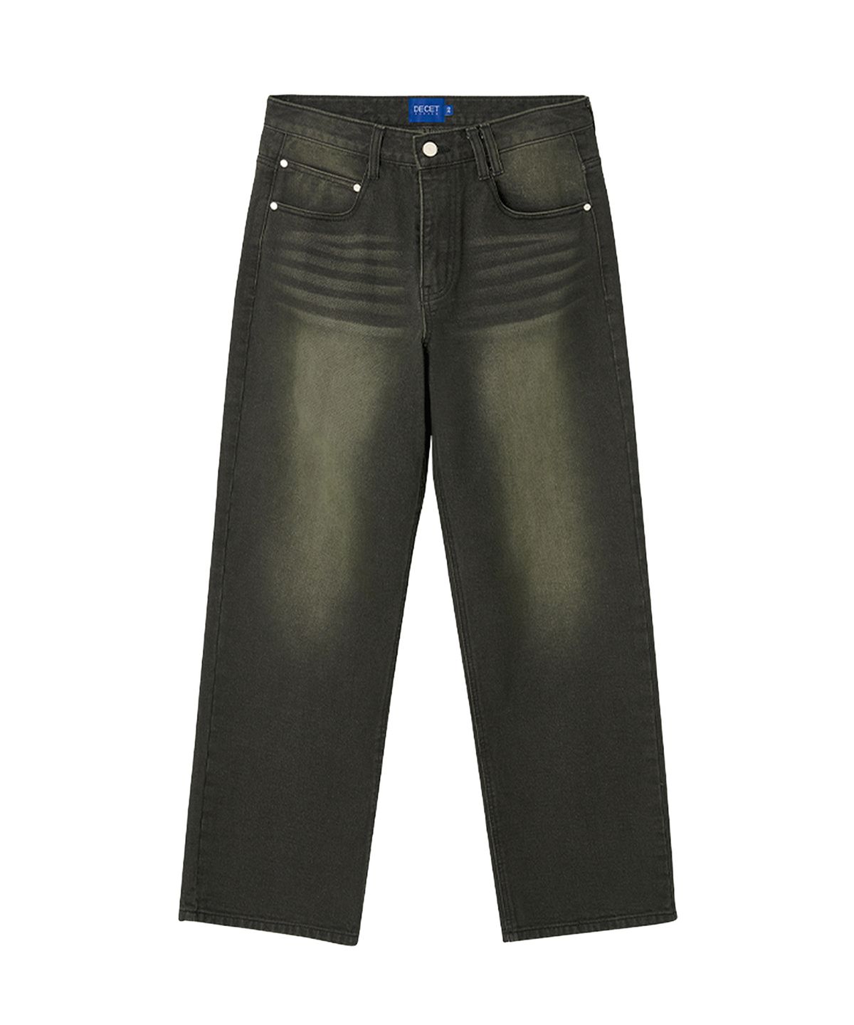 데케트(DECET) Mid Rise Wide Jeans DCPT027GNBlack