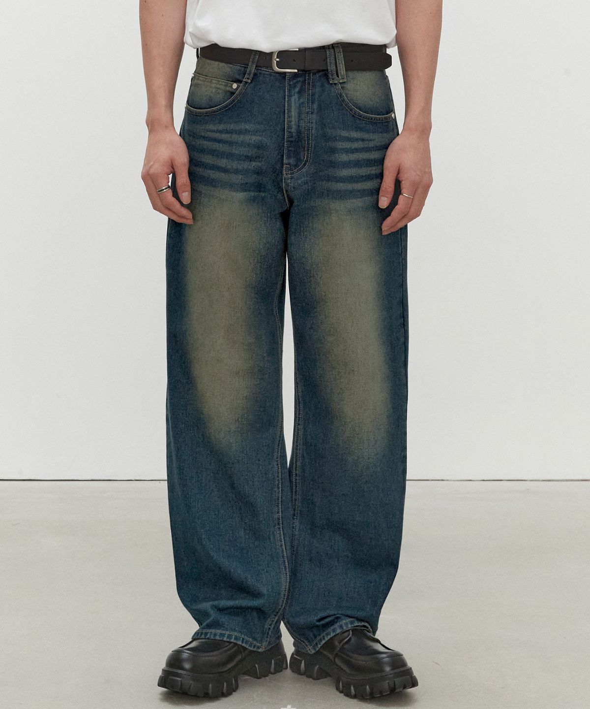 데케트(DECET) Mid Rise Wide Jeans DCPT027YLBlue