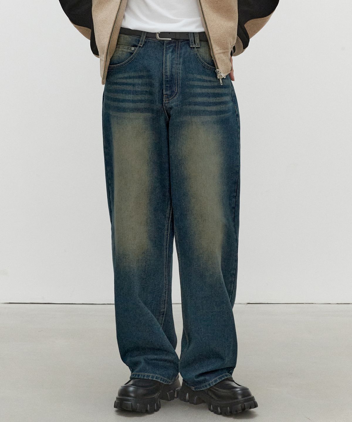 데케트(DECET) Mid Rise Wide Jeans DCPT027YLBlue