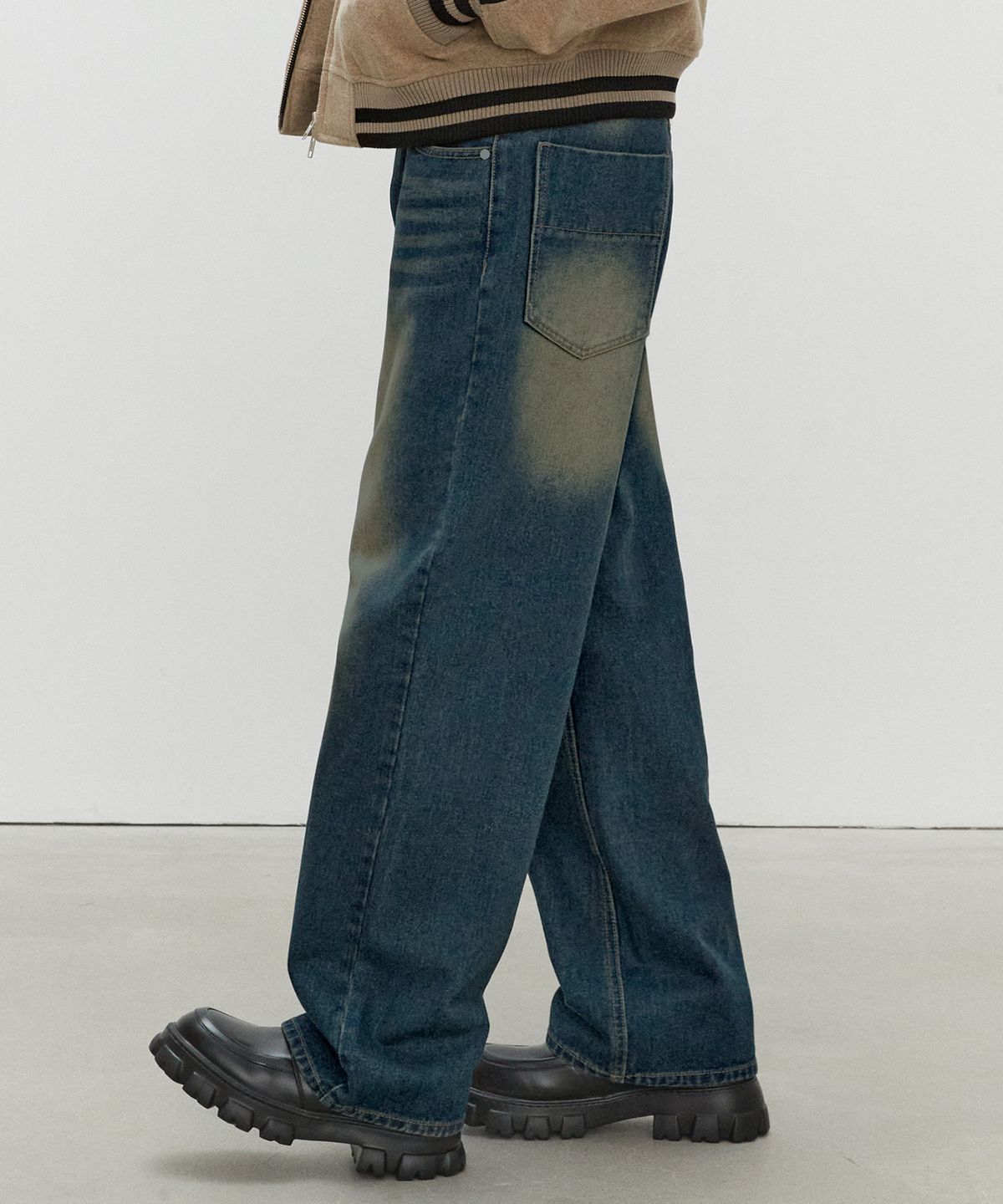 데케트(DECET) Mid Rise Wide Jeans DCPT027YLBlue