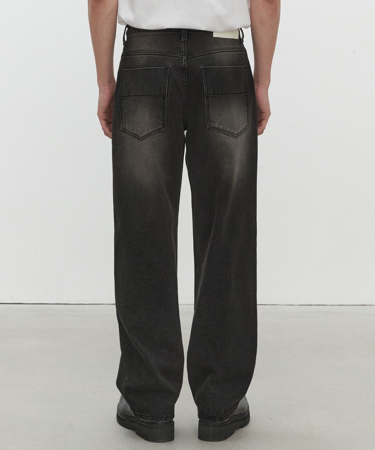 데케트(DECET) Mid Rise Wide Jeans DCPT027YLBlack