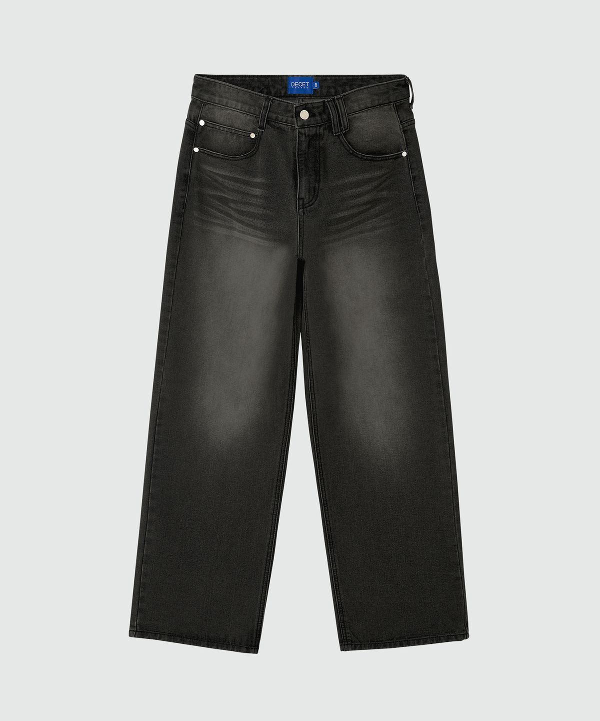 데케트(DECET) Mid Rise Wide Jeans DCPT027YLBlack