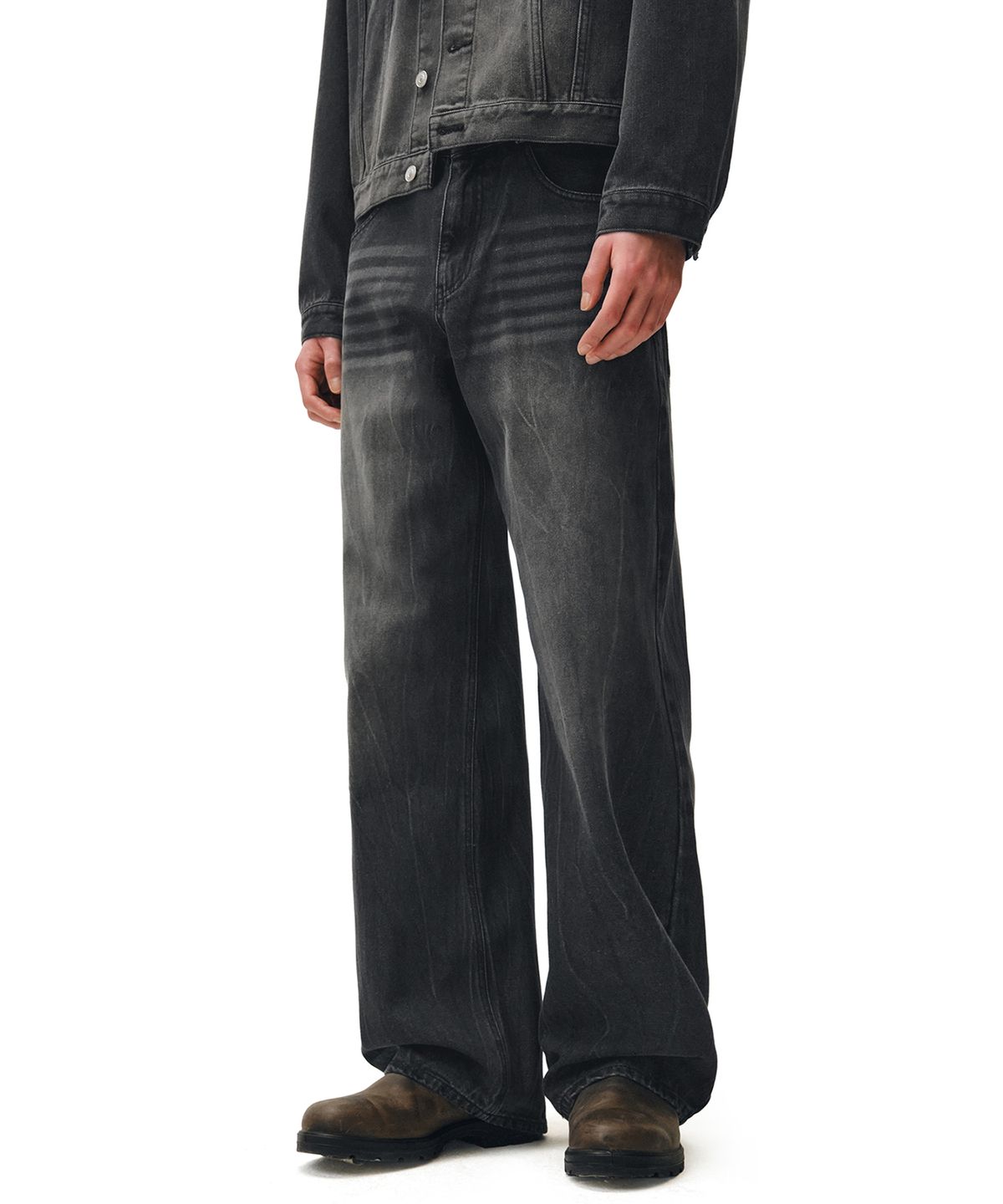 데케트(DECET) Mid Rise Wide Jeans DCPT027CRBlack2