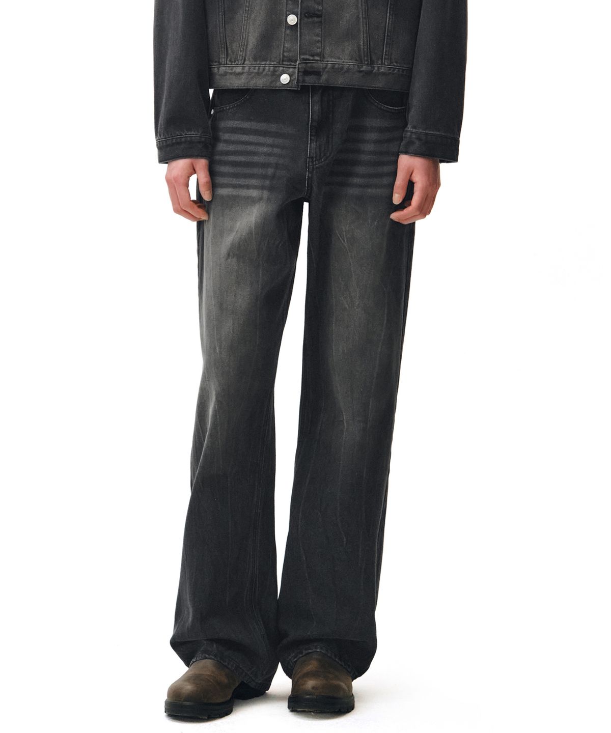 데케트(DECET) Mid Rise Wide Jeans DCPT027CRBlack2