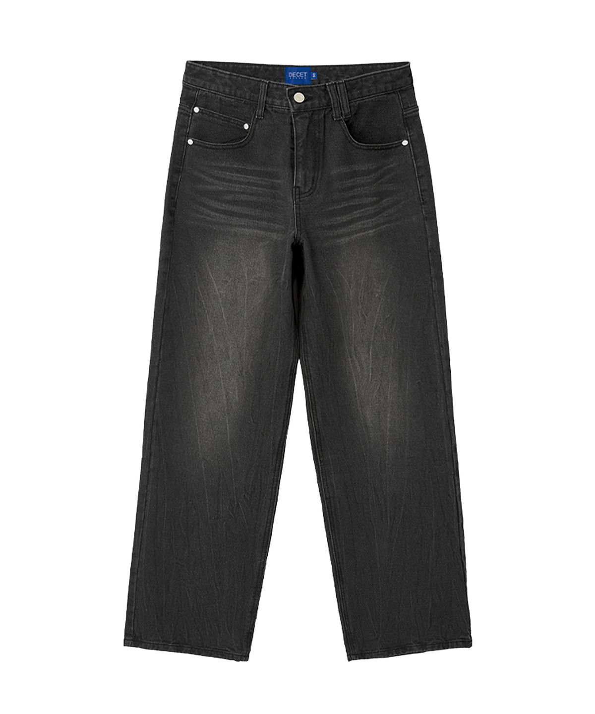 데케트(DECET) Mid Rise Wide Jeans DCPT027CRBlack2