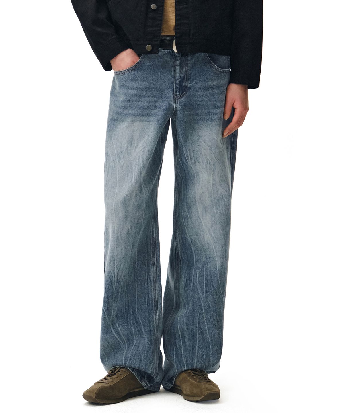 데케트(DECET) Mid Rise Wide Jeans DCPT027CRBlue2
