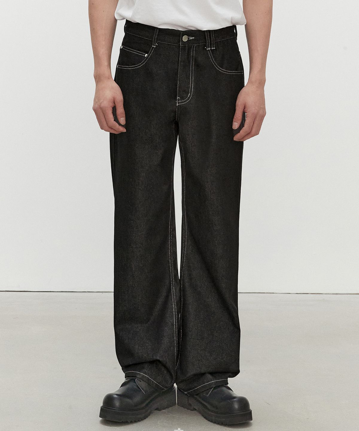 데케트(DECET) Mid Rise Wide Jeans DCPT027CPBlack