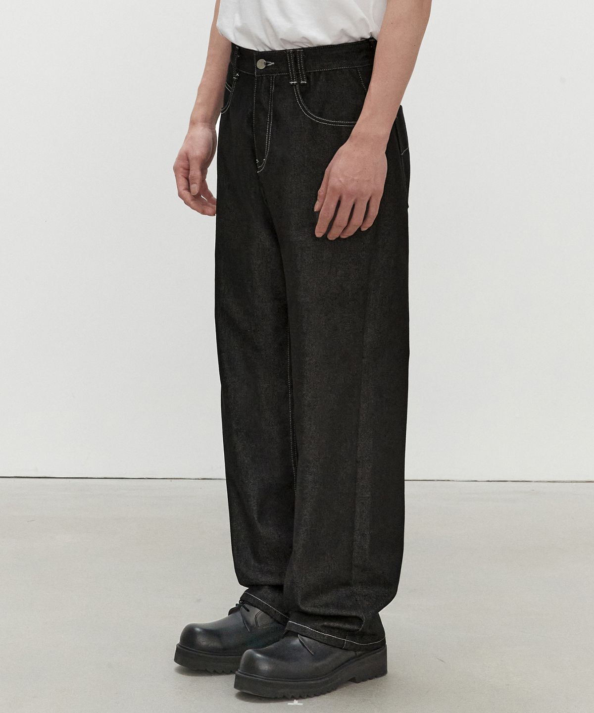 데케트(DECET) Mid Rise Wide Jeans DCPT027CPBlack
