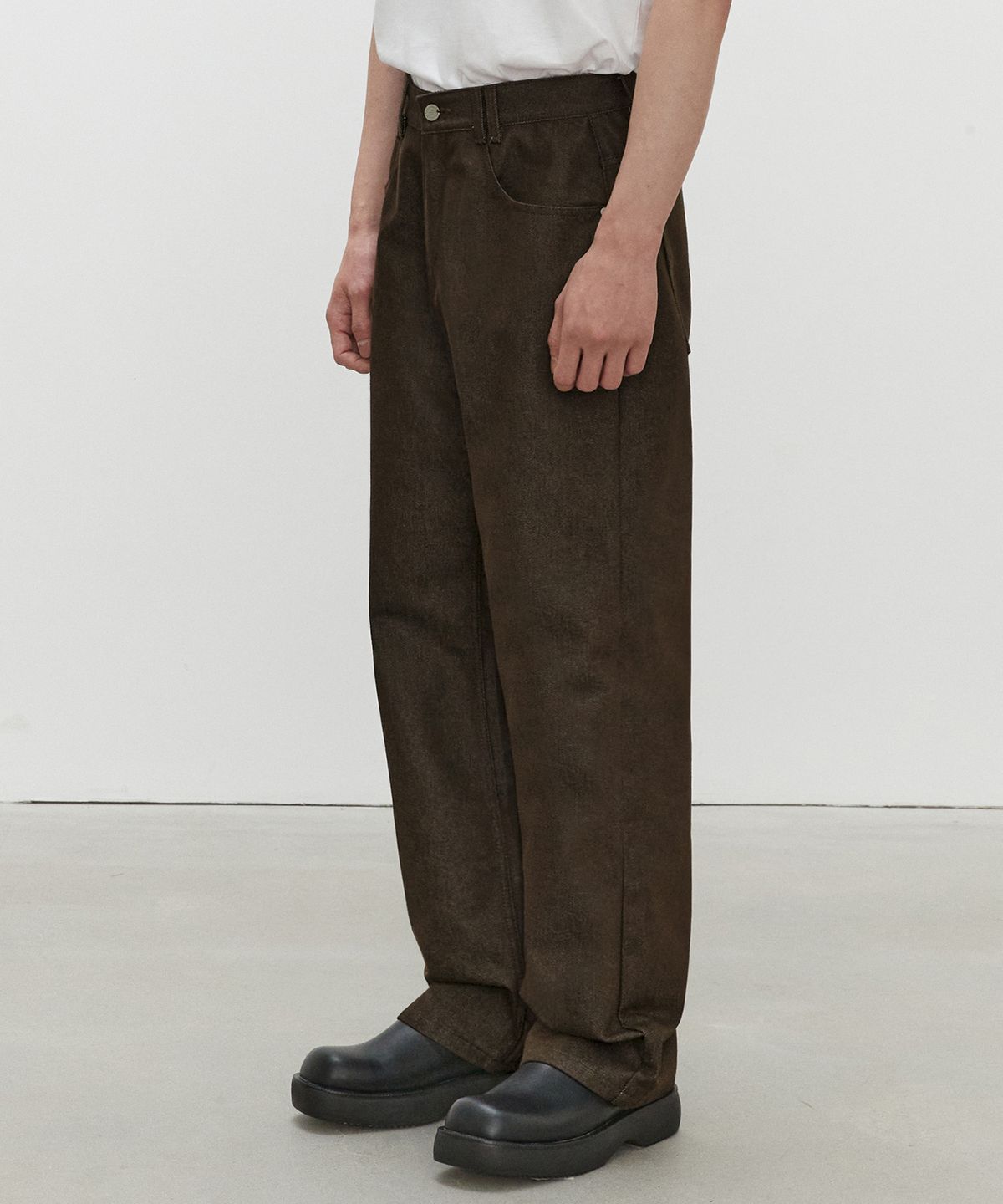 데케트(DECET) Mid Rise Wide Jeans DCPT027CPBrown