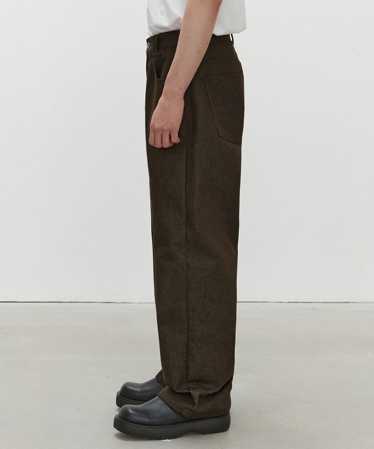 데케트(DECET) Mid Rise Wide Jeans DCPT027CPBrown