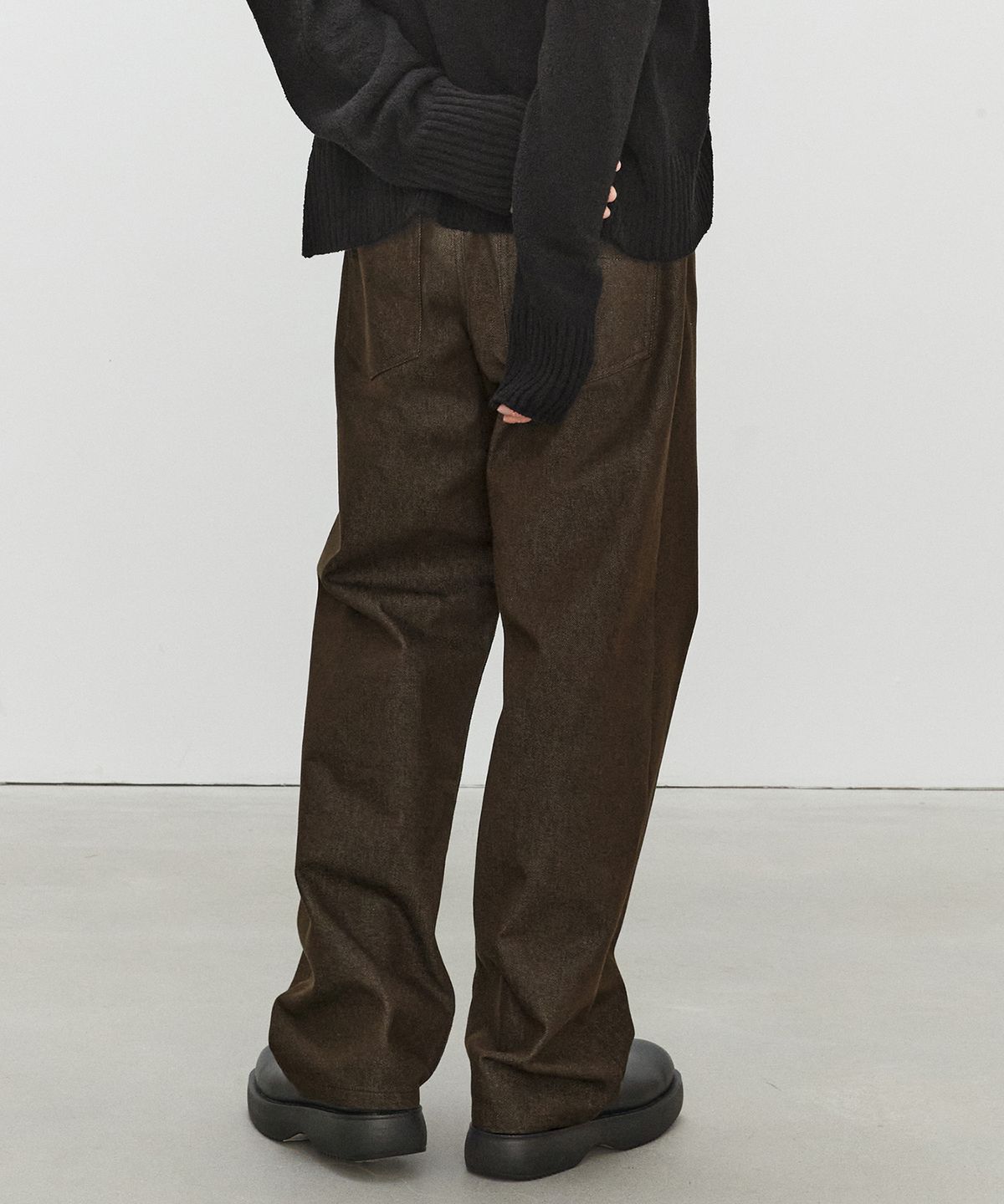 데케트(DECET) Mid Rise Wide Jeans DCPT027CPBrown