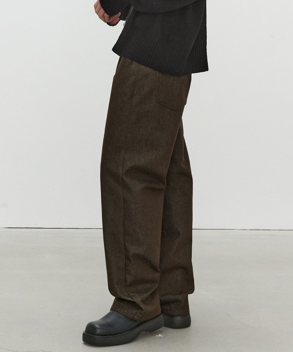 데케트(DECET) Mid Rise Wide Jeans DCPT027CPBrown