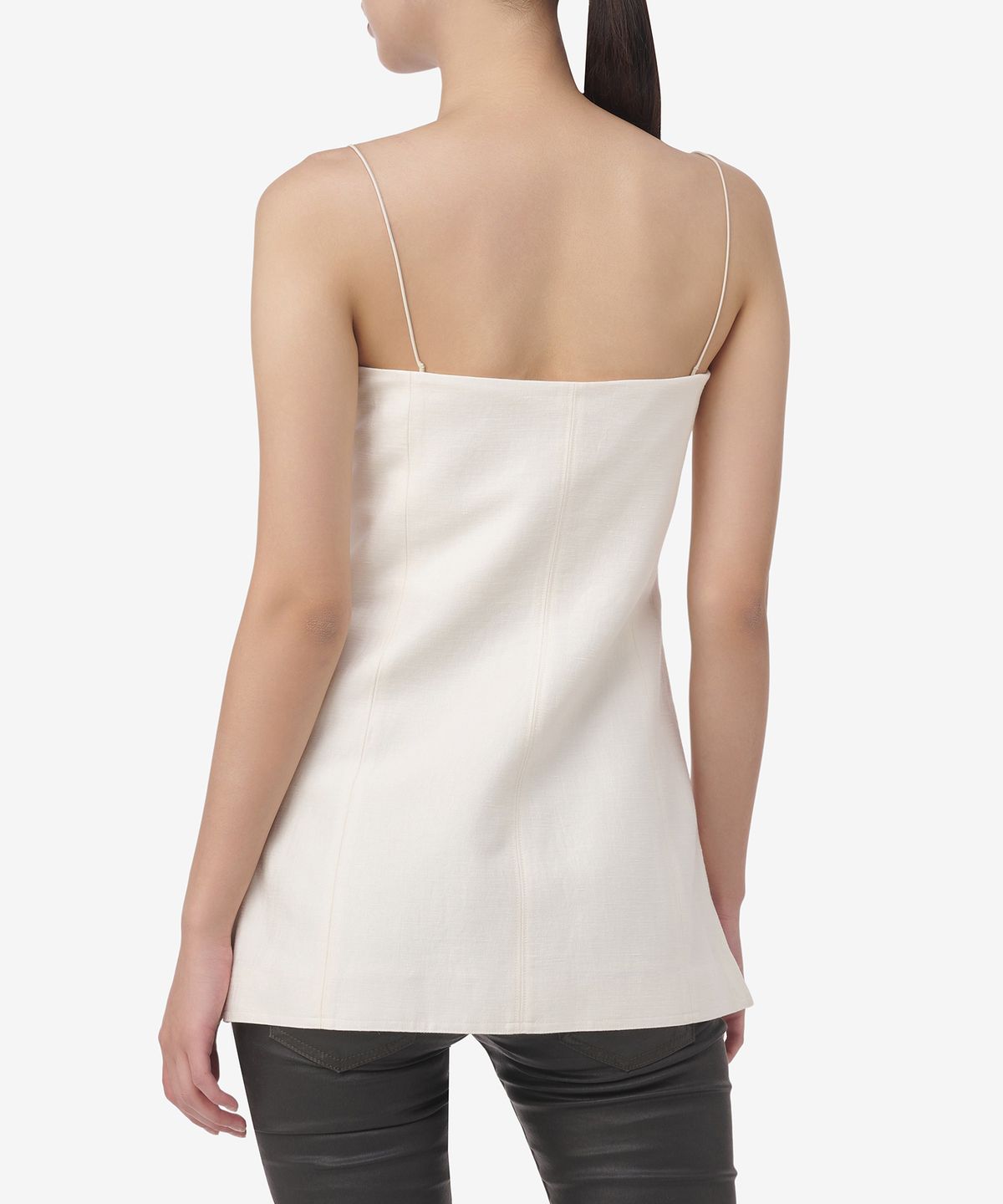 헬무트 랭(HELMUT LANG) 스티치 우븐 슬리브리스 탑 - 화이트 / N04HW501C05