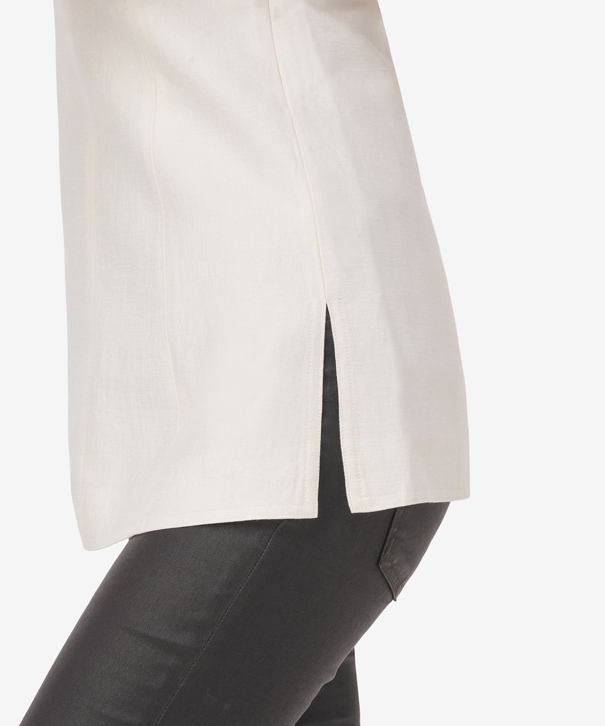 헬무트 랭(HELMUT LANG) 스티치 우븐 슬리브리스 탑 - 화이트 / N04HW501C05
