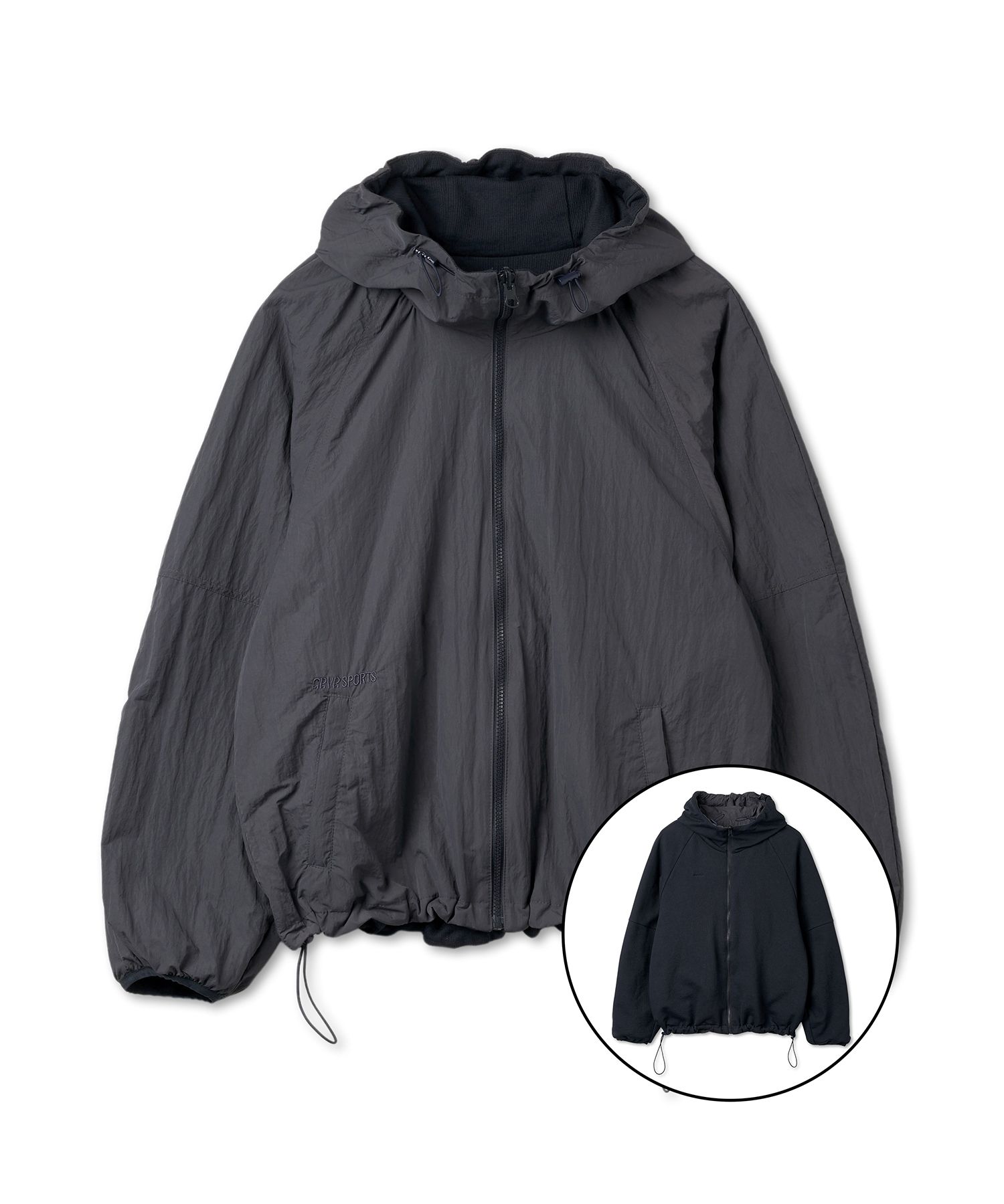 ★2023FW新作★MUSINSAXGROVE★GRVR SPORTS_REVERSIBLE JUMPER MUSINSA | GROVE GRVR SPORTS_Reversible Jumper_CHARCOAL