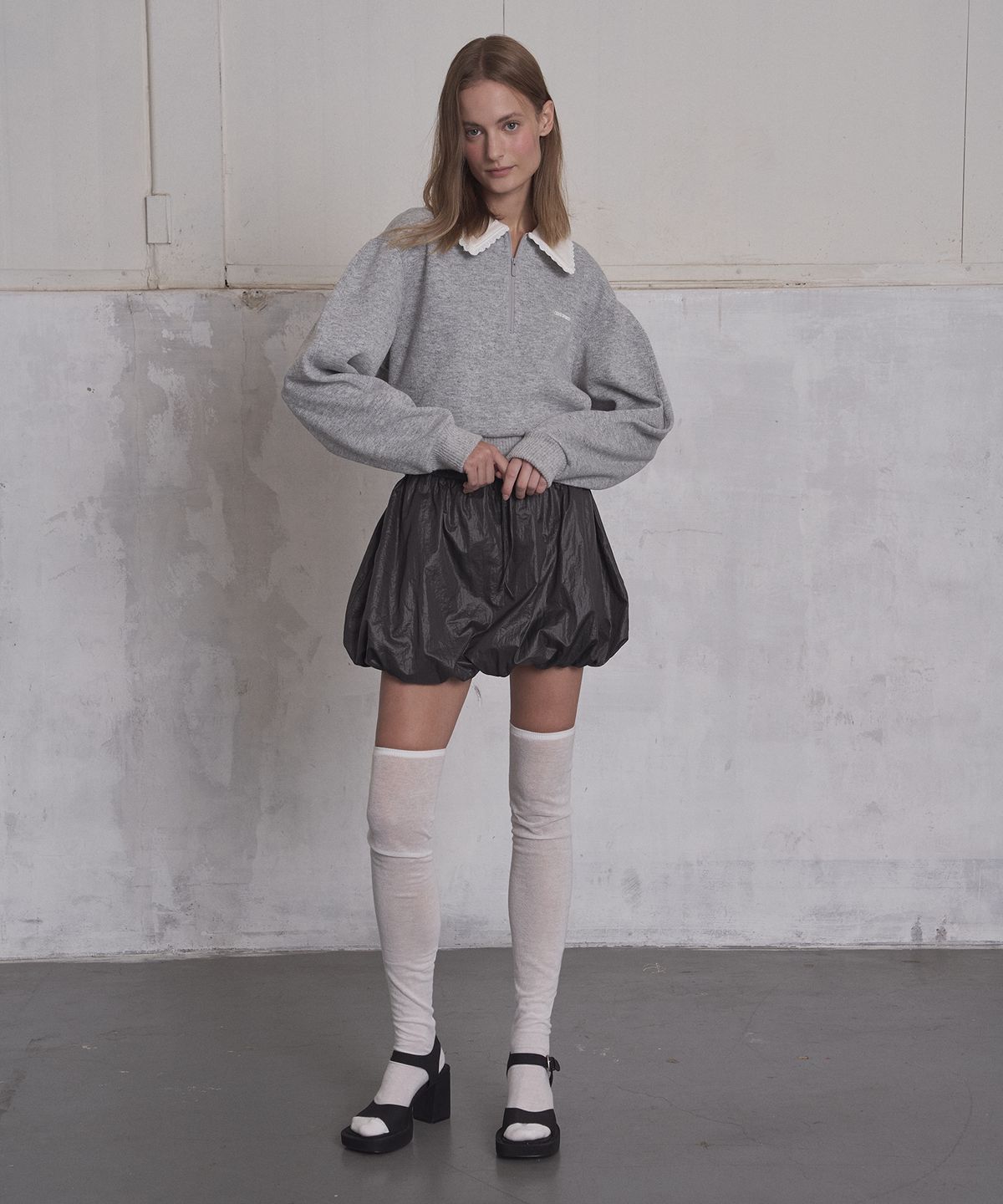 그로브(GROVE) GRVR SPORTS_벌룬 스커트_BLACK