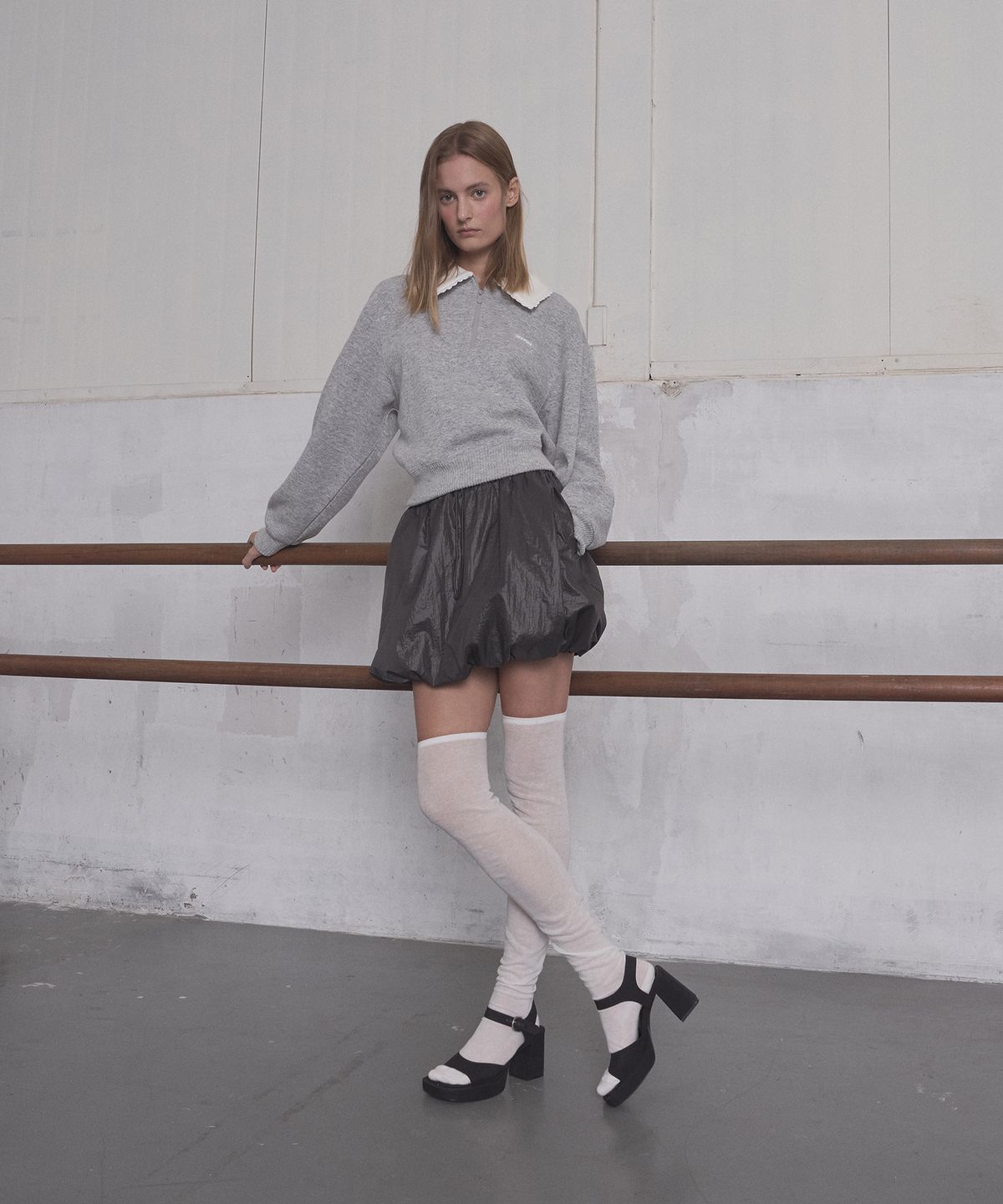 그로브(GROVE) GRVR SPORTS_벌룬 스커트_BLACK
