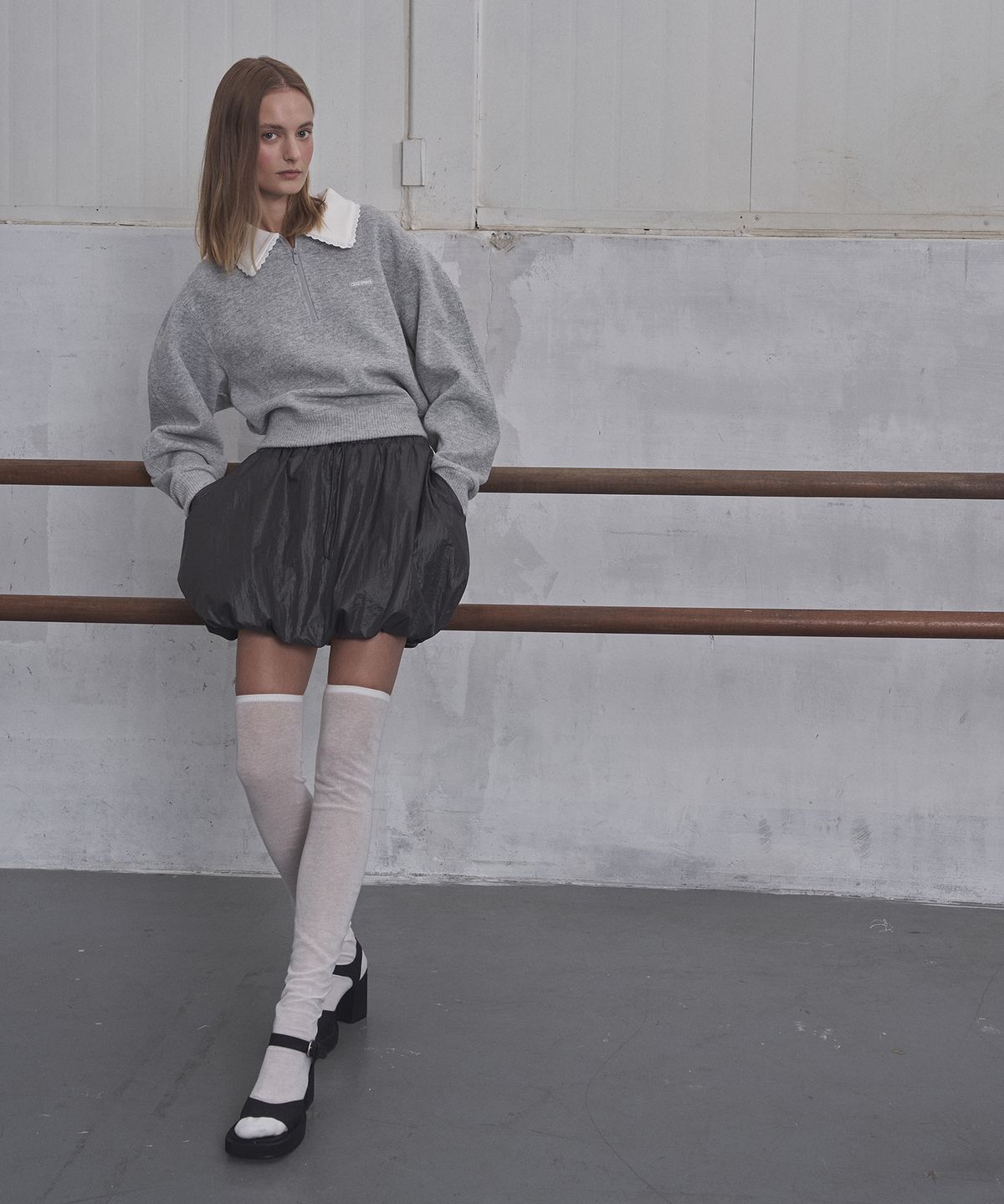 그로브(GROVE) GRVR SPORTS_벌룬 스커트_BLACK