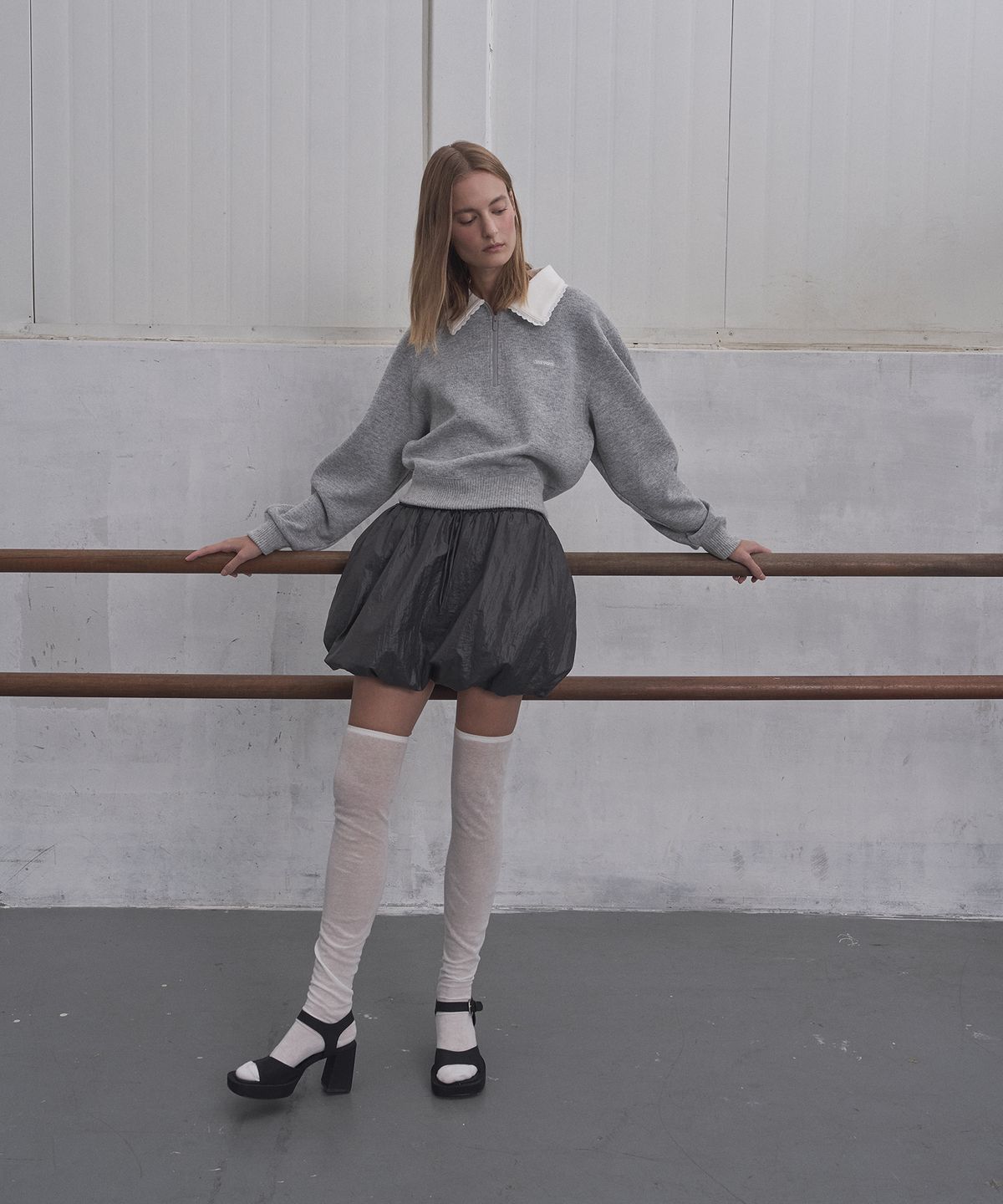 그로브(GROVE) GRVR SPORTS_벌룬 스커트_BLACK