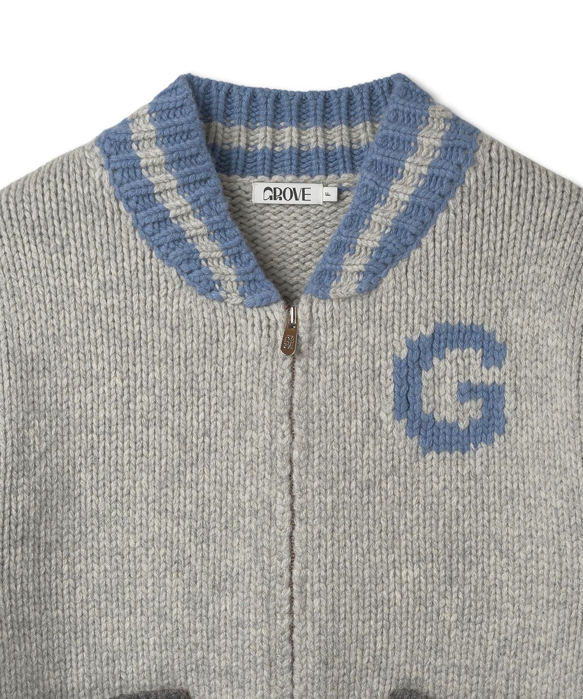 그로브(GROVE) GRVR SPORTS_G 니트 집업_GREY