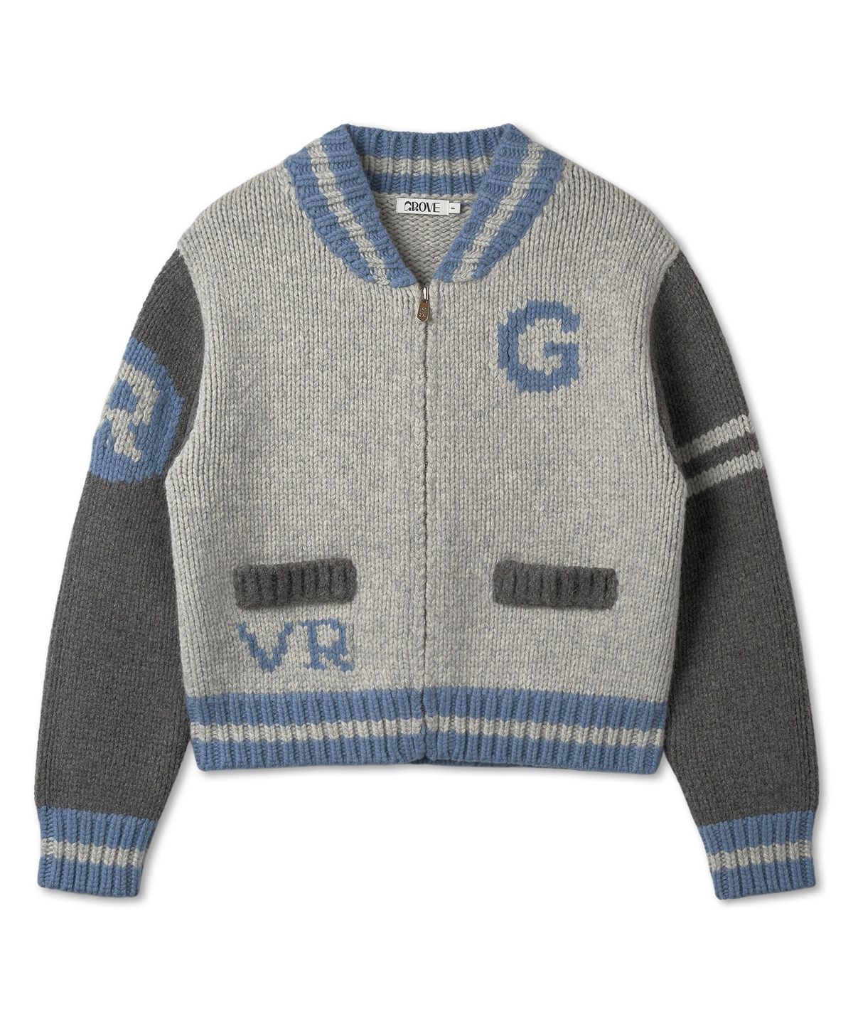 그로브(GROVE) GRVR SPORTS_G 니트 집업_GREY