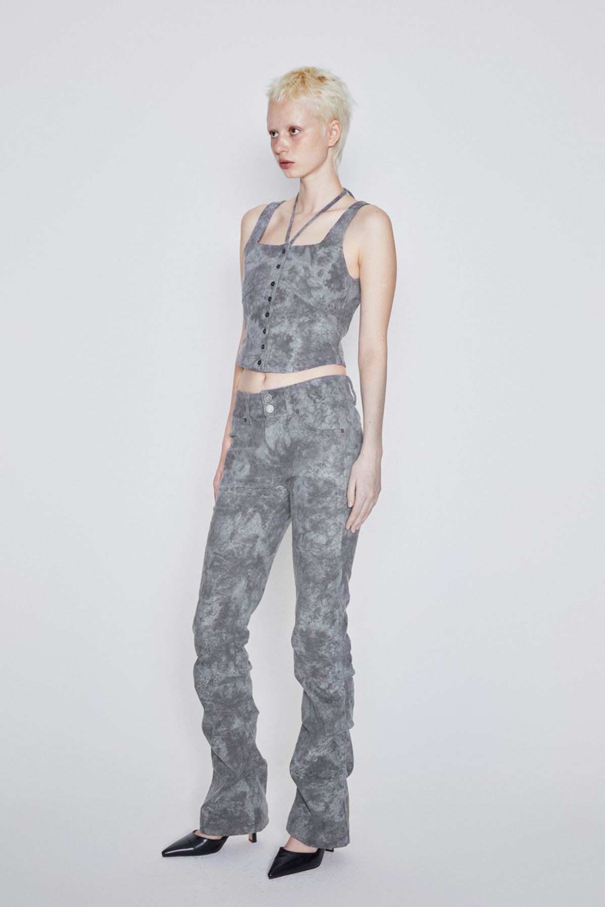 애프터아워즈(AFTERHOURS) JACQUARD VEST (KHAKI-GREY)