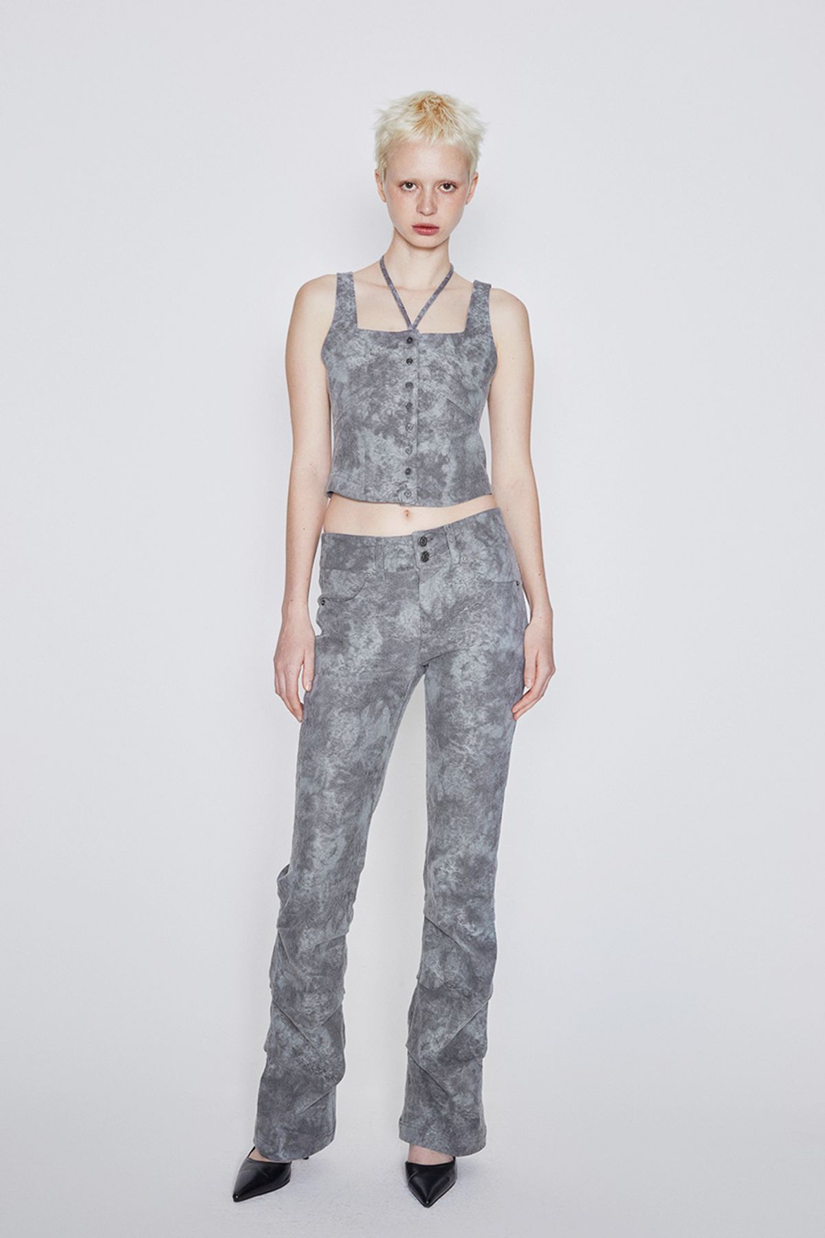 애프터아워즈(AFTERHOURS) JACQUARD VEST (KHAKI-GREY)