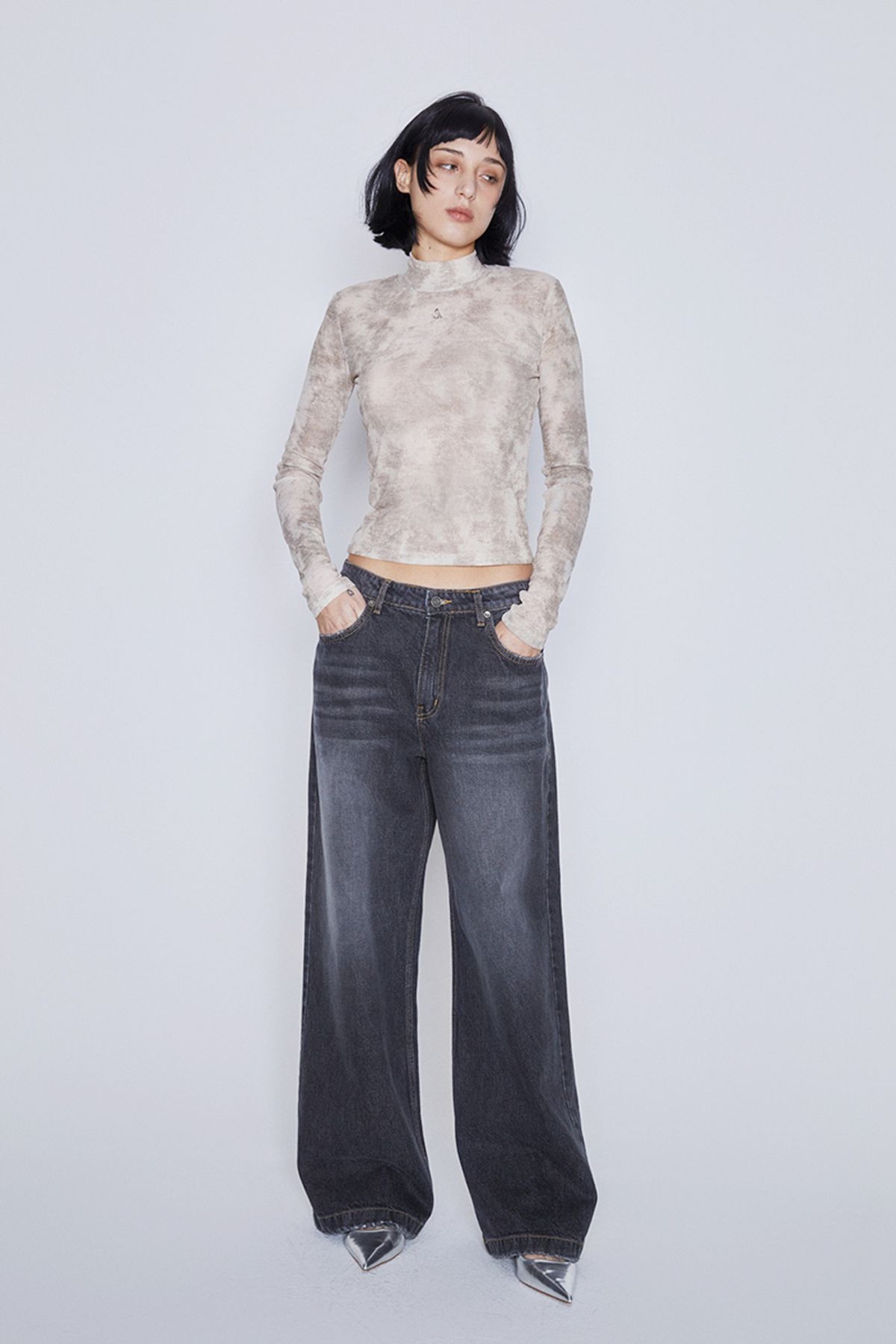 애프터아워즈(AFTERHOURS) DENIM WIDE PANTS (BLACK)