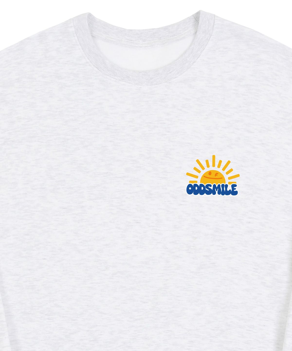 그레이버(GRAVER) [UNISEX]ODDSMILE 썬 스마일 맨투맨_멜란지화이트