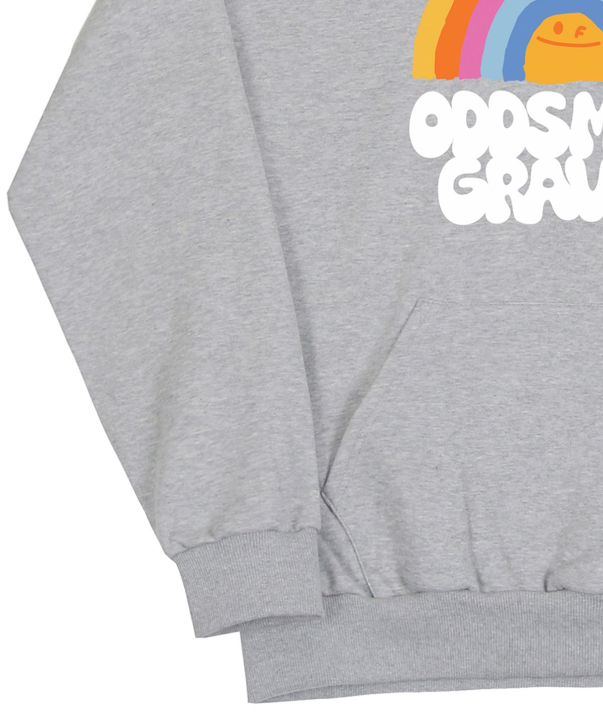 그레이버(GRAVER) [UNISEX]ODDSMILE 레인보우 스마일 후드티_그레이