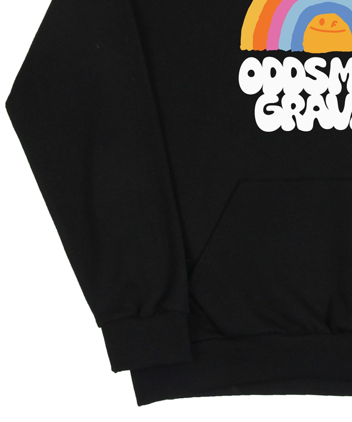 그레이버(GRAVER) [UNISEX]ODDSMILE 레인보우 스마일 후드티_블랙