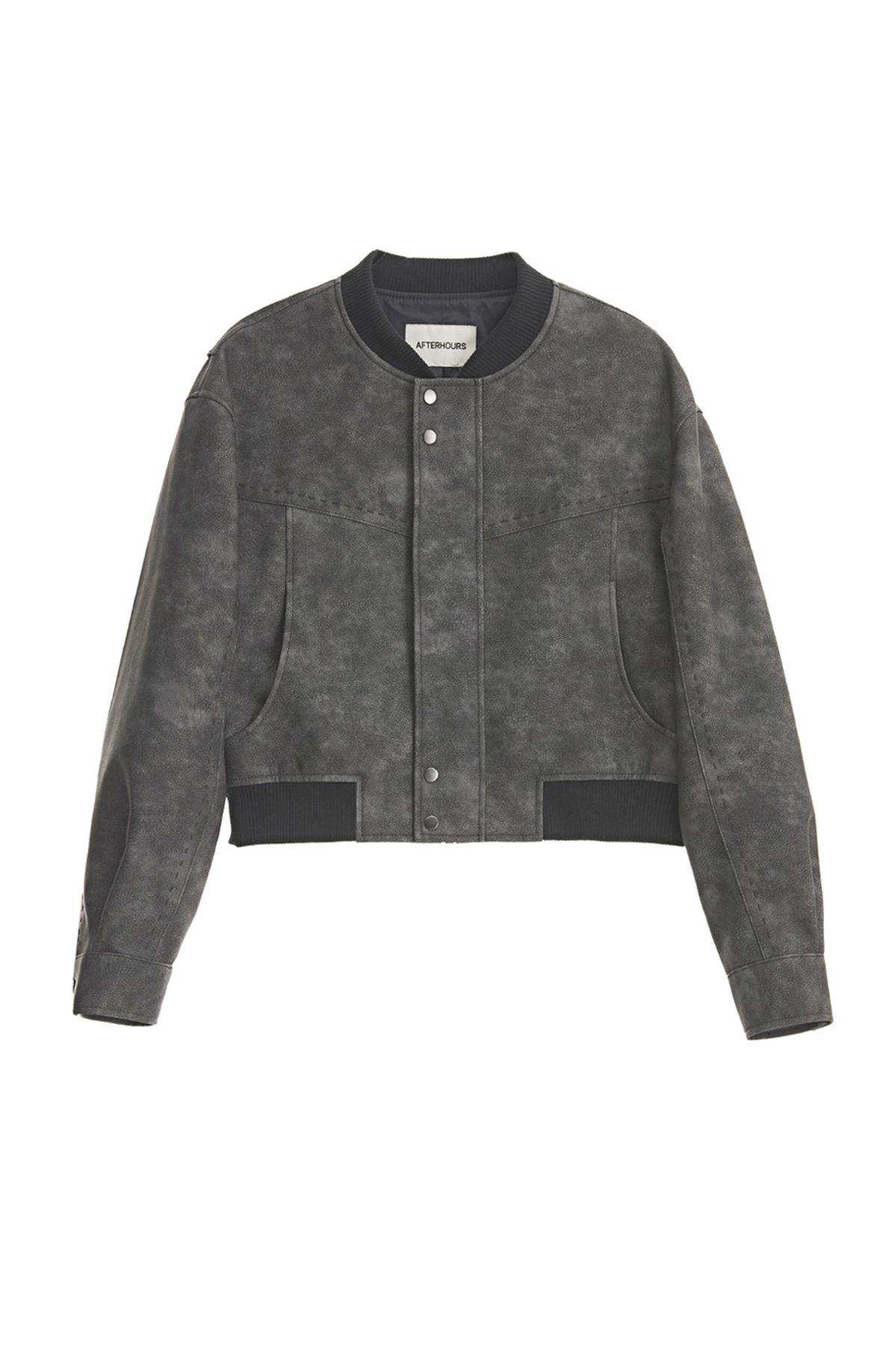 애프터아워즈(AFTERHOURS) LEATHER BOMBER JACKET (CHARCOAL)