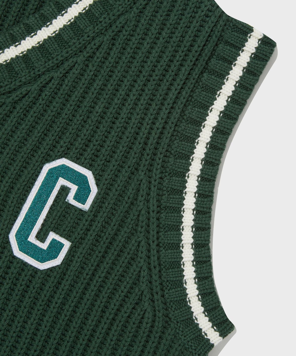 챔피온(CHAMPION) 워셔블 V넥 스웨터 베스트 Normal Green