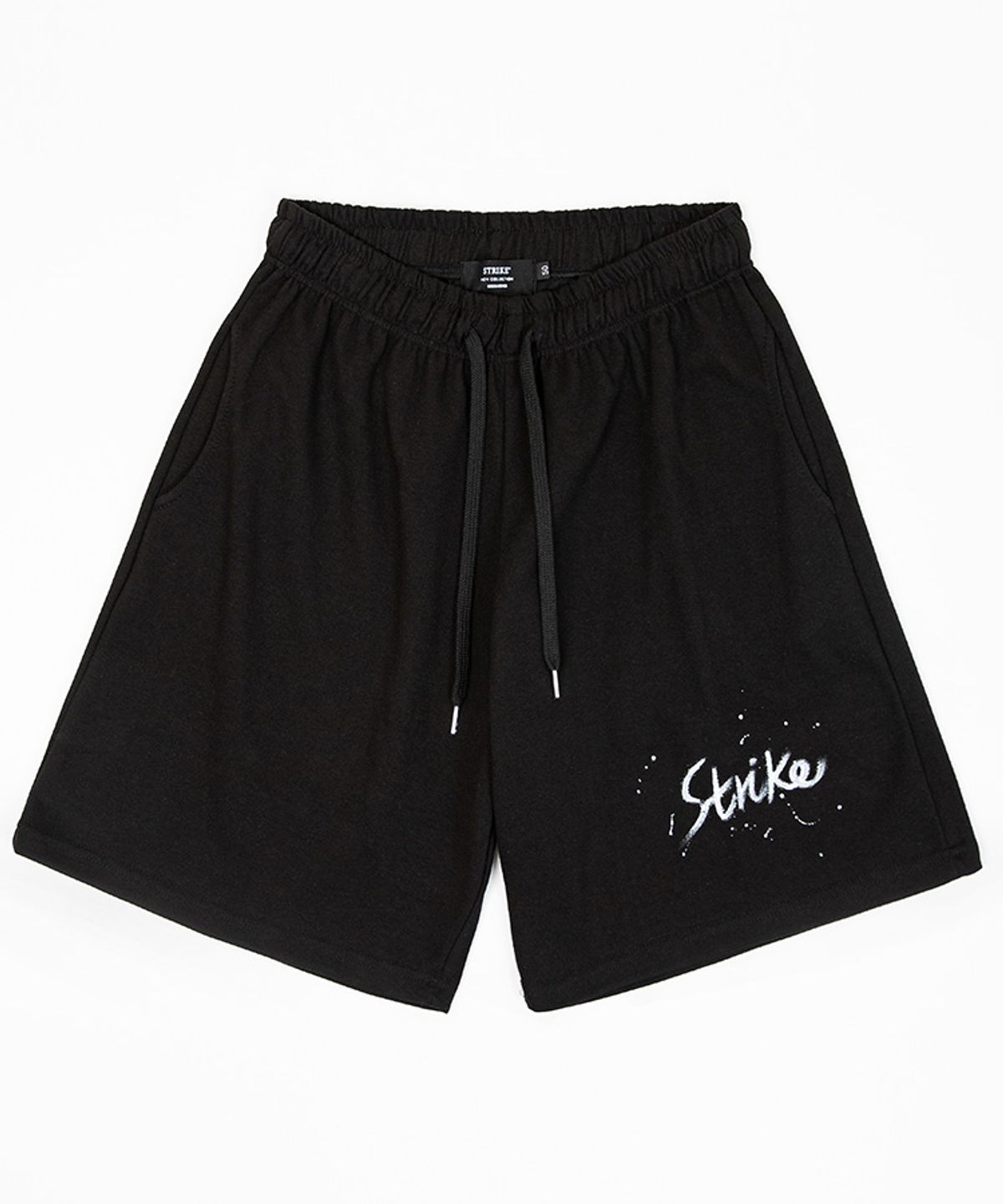 스트라이크(STRIKE) 코튼 워시 릴렉스 와이드 반바지 (BLACK)