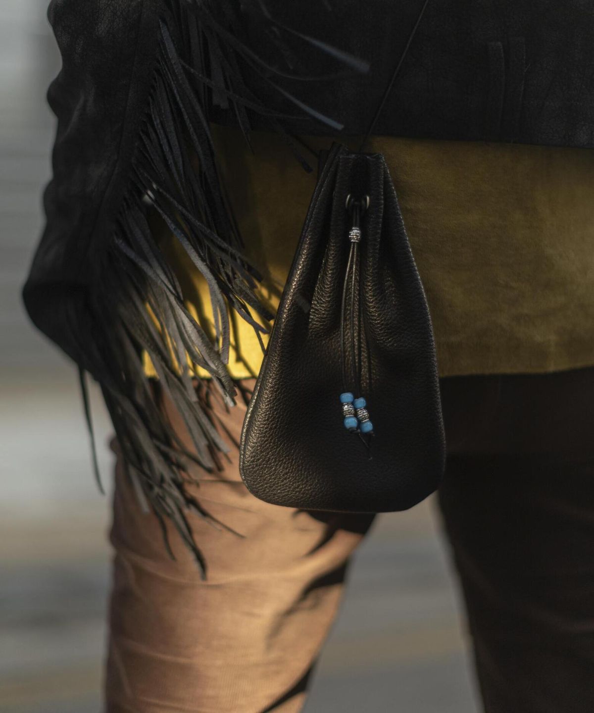 래쉬(LASH) Small Cross Pouch(lash x Qs leather)[Black]