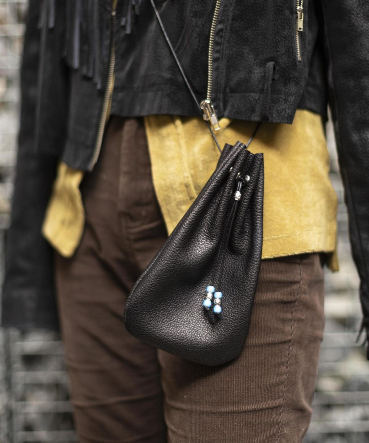 래쉬(LASH) Small Cross Pouch(lash x Qs leather)[Brown]