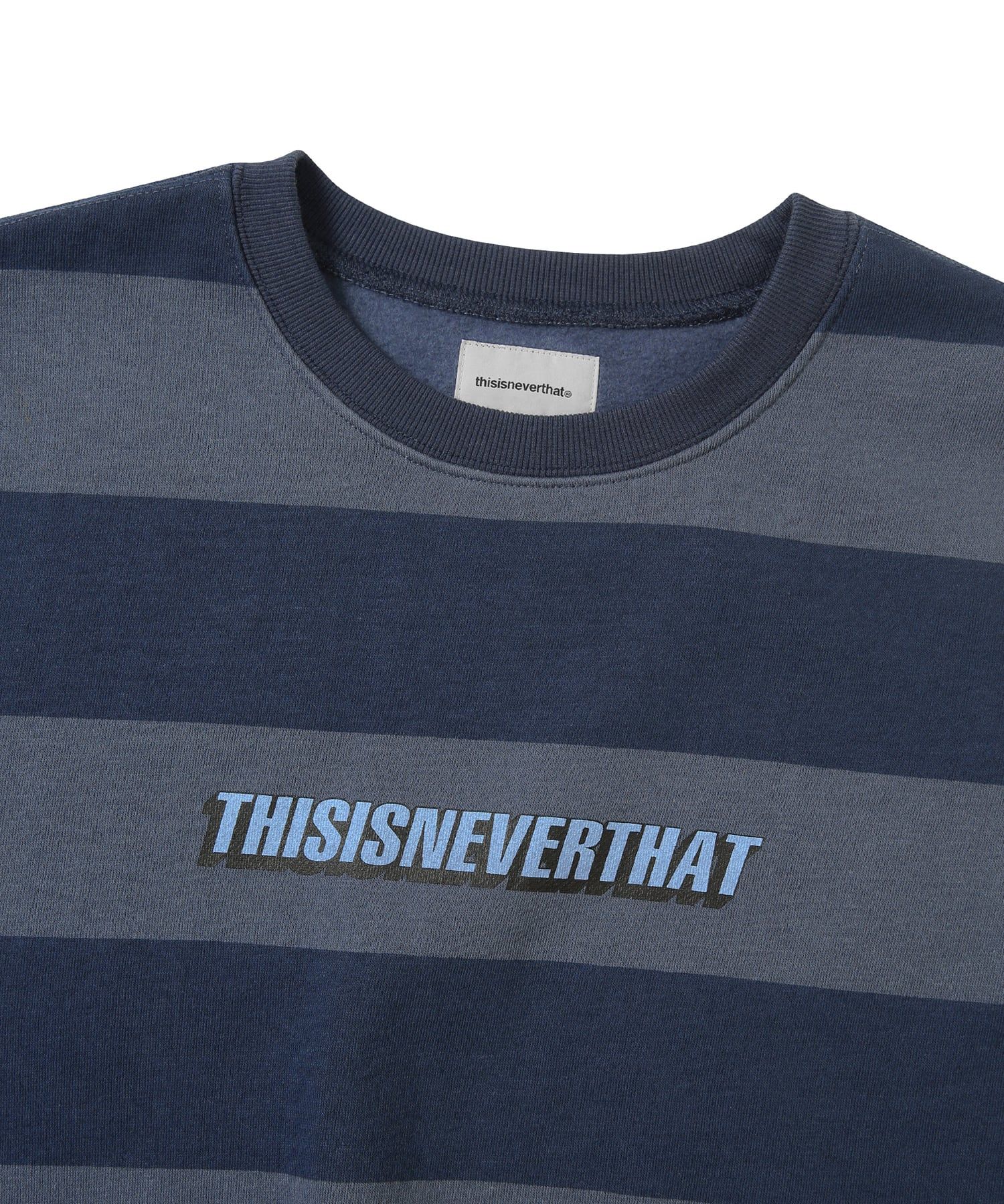 MUSINSA公式 | thisisneverthat® Printed Stripe Crewneck Slate