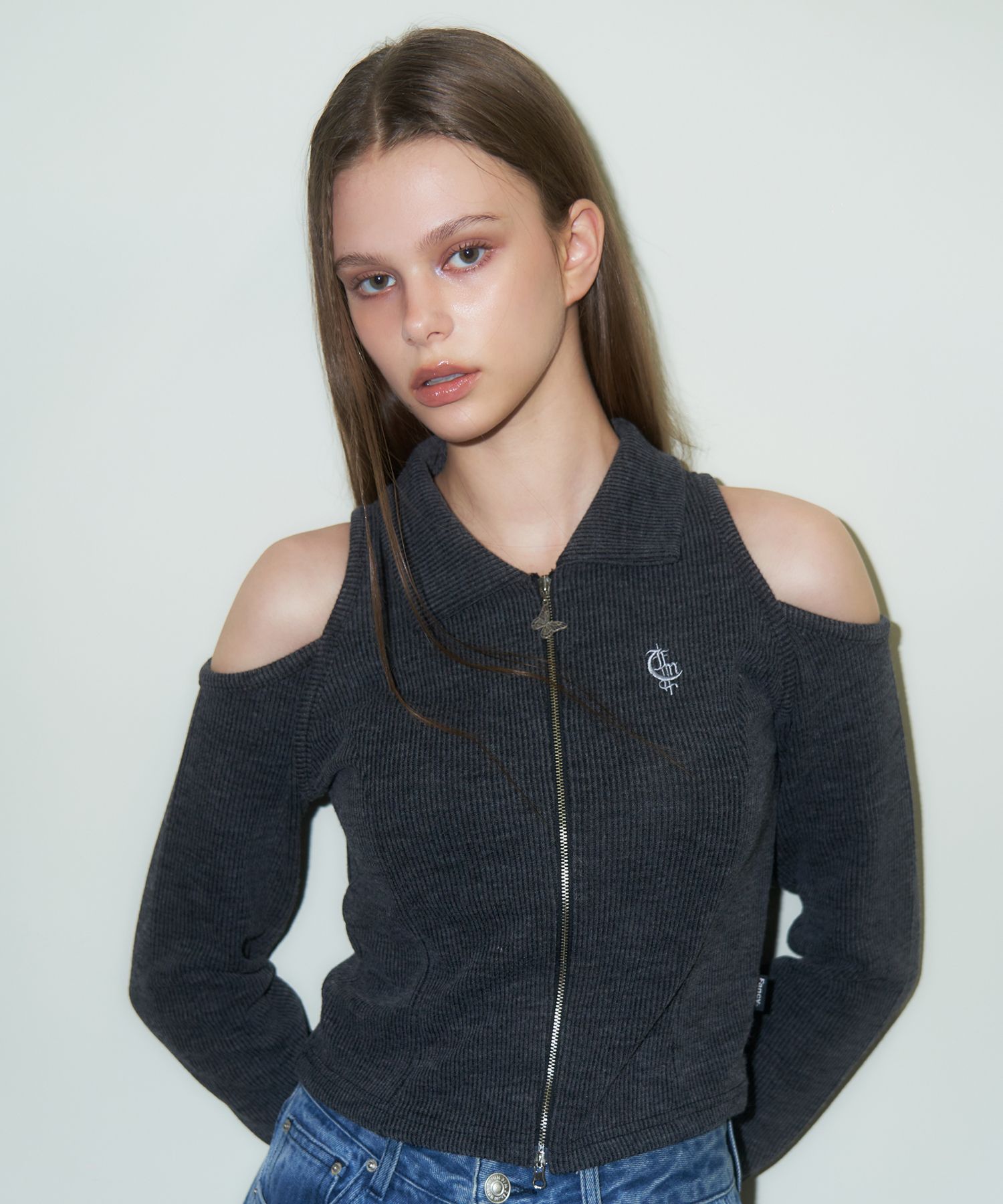 ◆NASTY FANCY CLUB◆ NF Moiety Authentic Zip-up CHARCOALF22Z FANCY CLUB | MOIETY AUTHENTIC ZIP-UP - 스타일리시한 연출