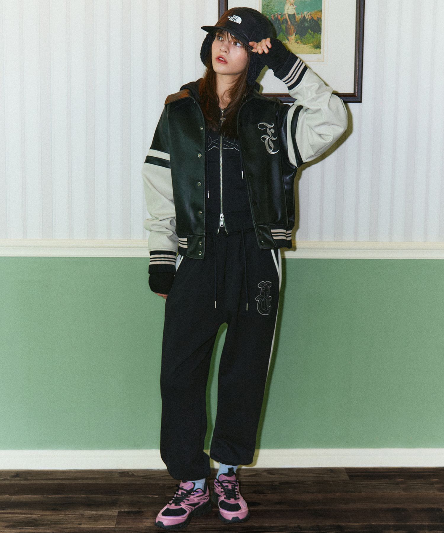 ★関税込★NASTYFANCYCLUB★MALLOW VARSITY LEATHER JACKET★ MUSINSA | FANCY CLUB [NF] Mallow Varsity Leather Jacket