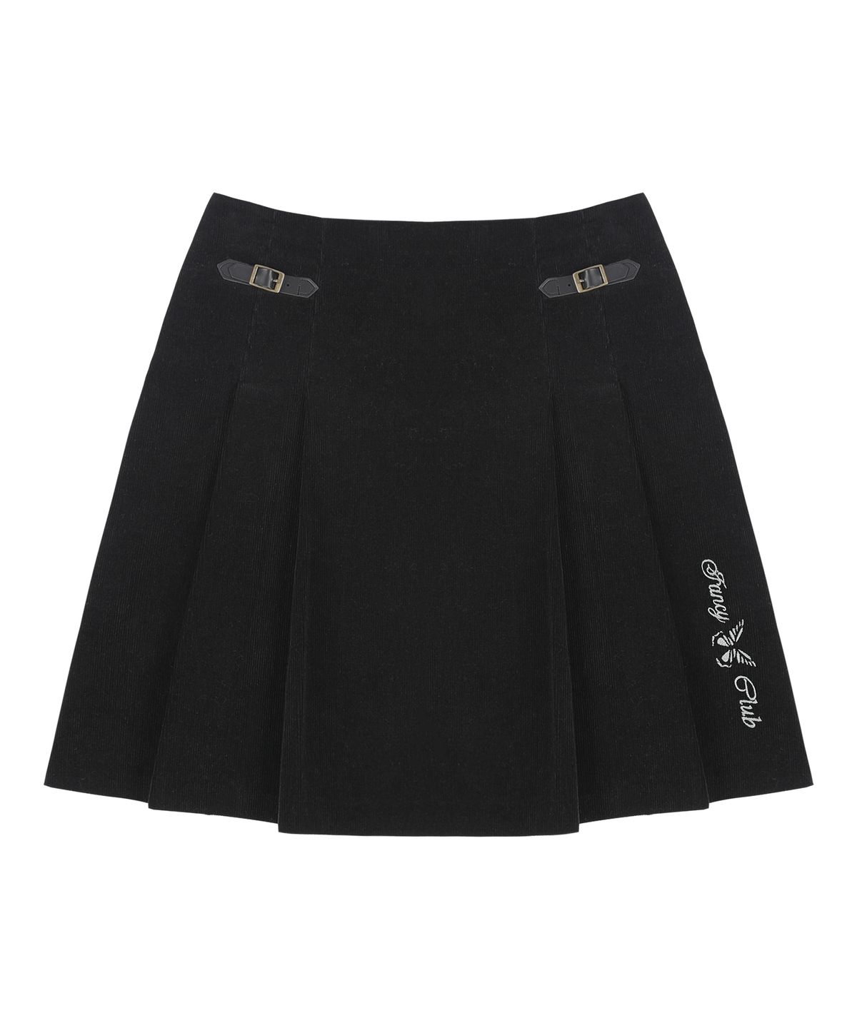 팬시클럽(FANCY CLUB) [NF] 코듀로이 버클 플리츠 스커트 (BLACK)_F23ZC860