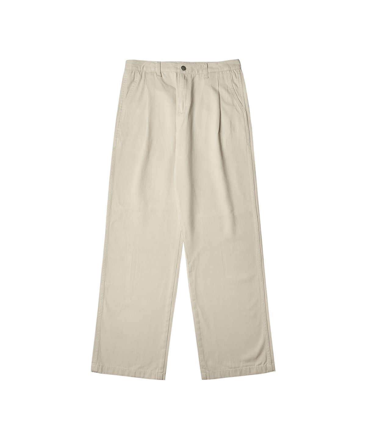 하프크라이즈 레이아웃(HALBKREIS LAYOUT) P10028 One-tuck wide pants_Light beige