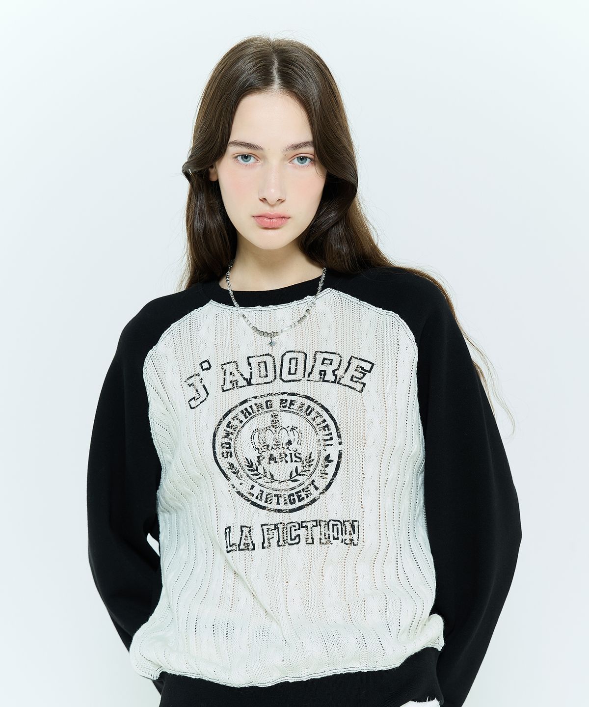 라티젠(LARTIGENT) L6 CABLE SWEATSHIRT(WHITE)