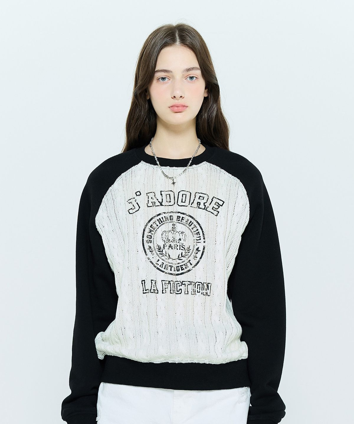라티젠(LARTIGENT) L6 CABLE SWEATSHIRT(WHITE)
