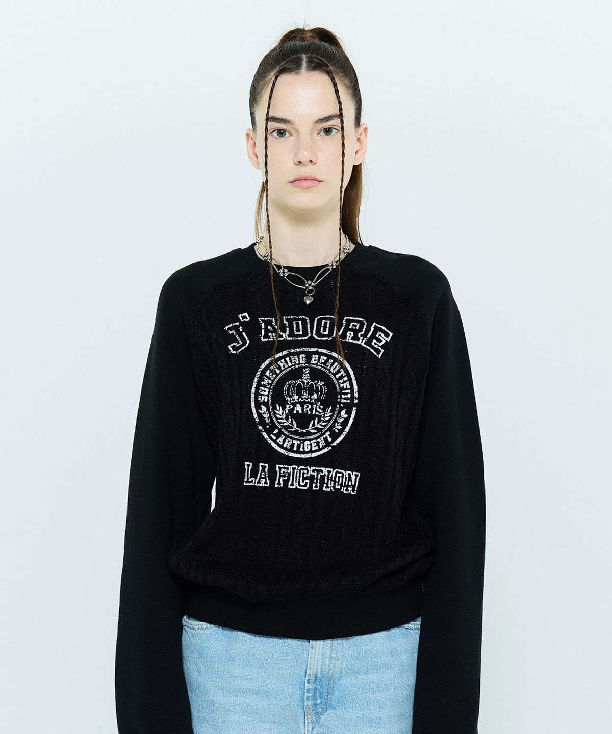 라티젠(LARTIGENT) L6 CABLE SWEATSHIRT(BLACK)