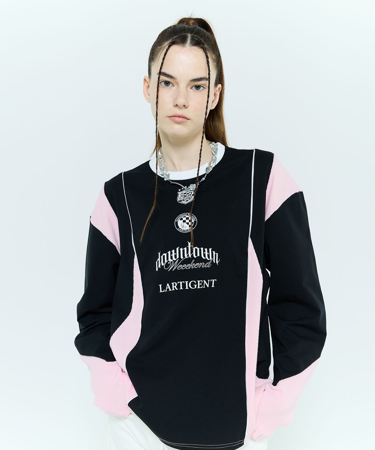 라티젠(LARTIGENT) L6 BLOCK JERSEY TOP(BLACK)