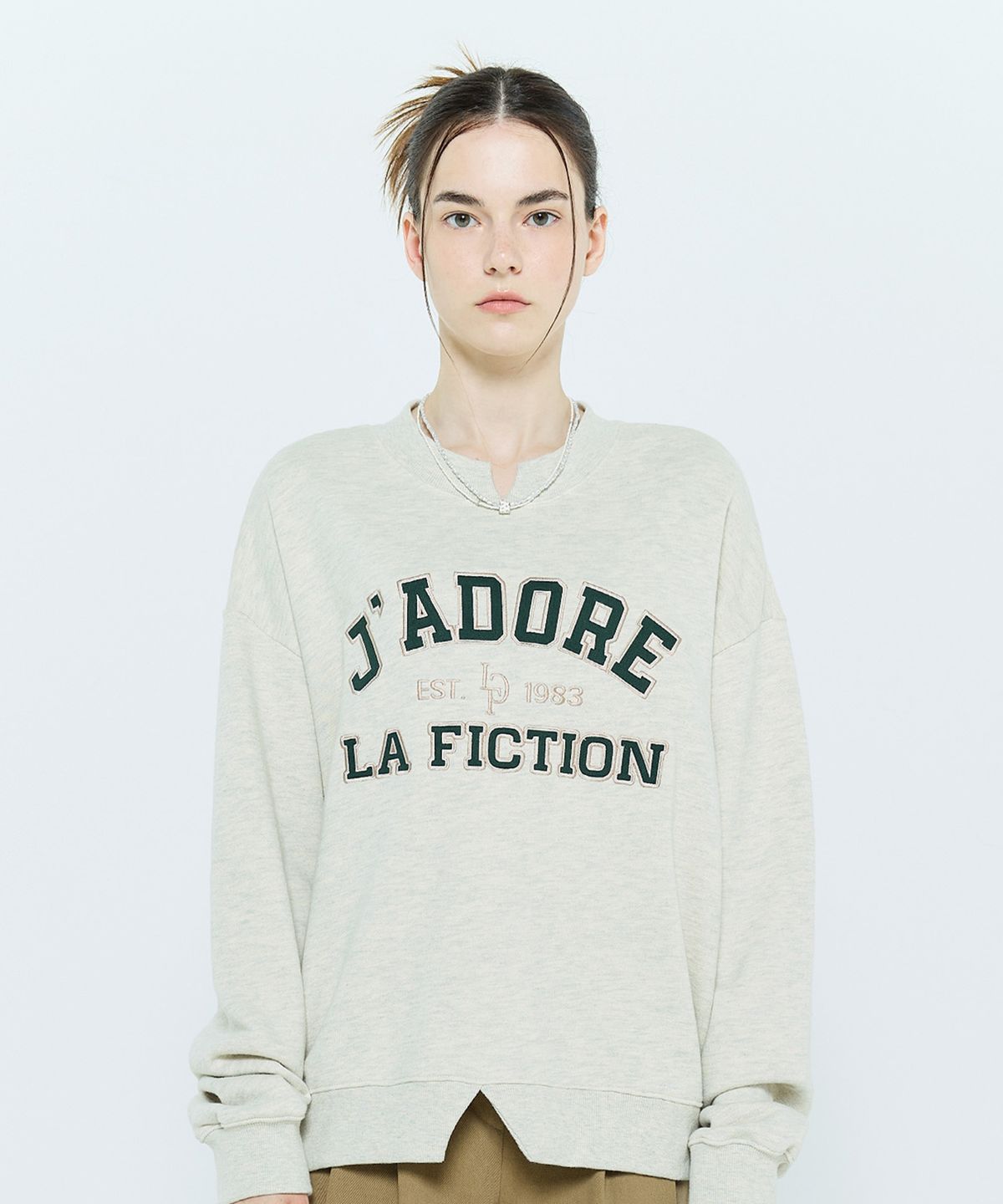 라티젠(LARTIGENT) L6 APPLIQUE CUT POINT SWEATSHIRT(OATMEAL)