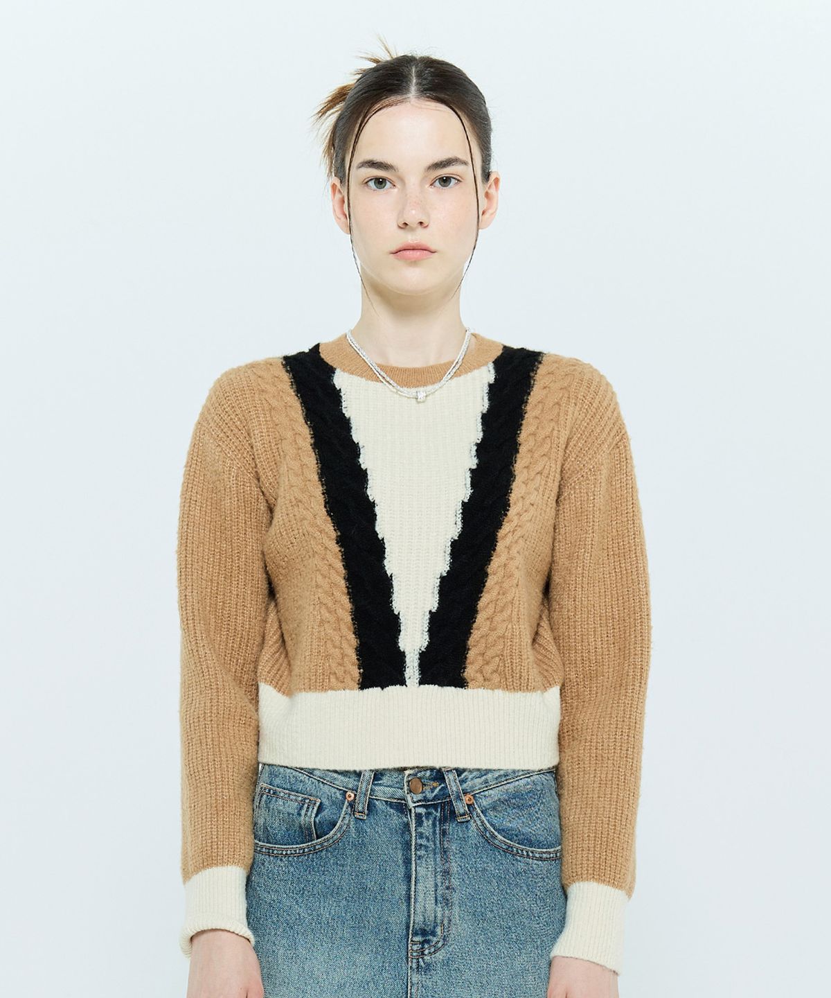 라티젠(LARTIGENT) L6 CABLE COLOR KNIT(BROWN)