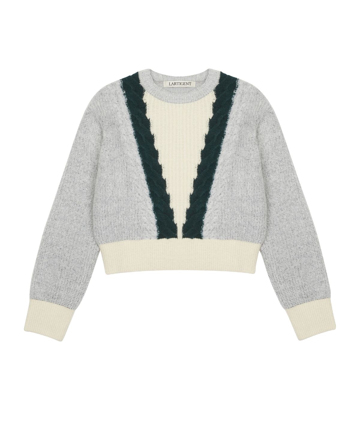 라티젠(LARTIGENT) L6 CABLE COLOR KNIT(GRAY)